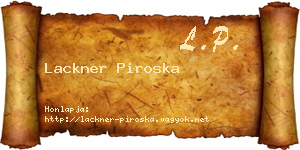 Lackner Piroska névjegykártya